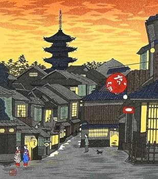 徳力富吉郎 　　祇園社 楽天市場】徳力富吉郎 E-9 木版画「祇園祭 宵山[長刀鉾]」切手版